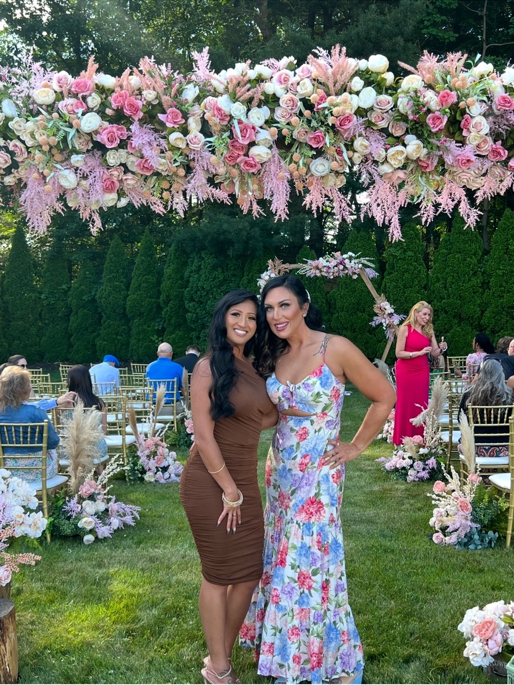 Express Floral Maxi Dress in Pink and Blue